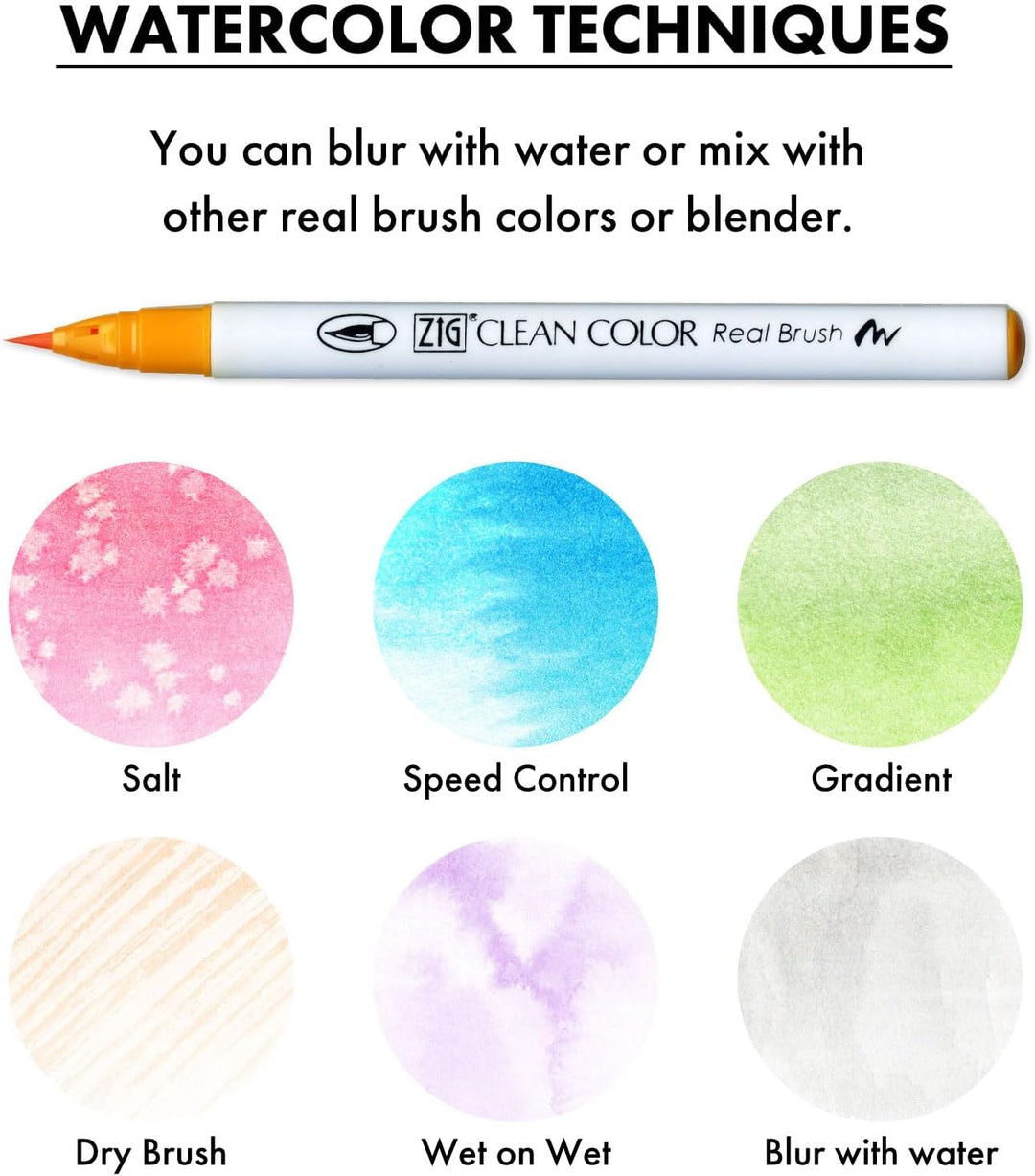 Kuretake Zig Clean Color Real Brush (36 Colors) 36 Stück (1er Pack), 36 Stück (1er Pack)