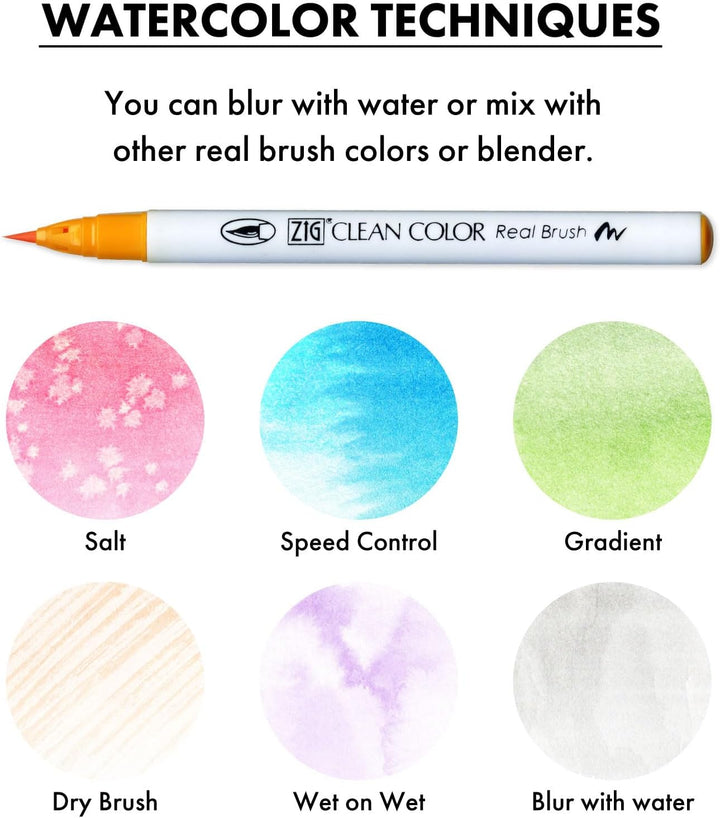 Kuretake Zig Clean Color Real Brush (36 Colors) 36 Stück (1er Pack), 36 Stück (1er Pack)