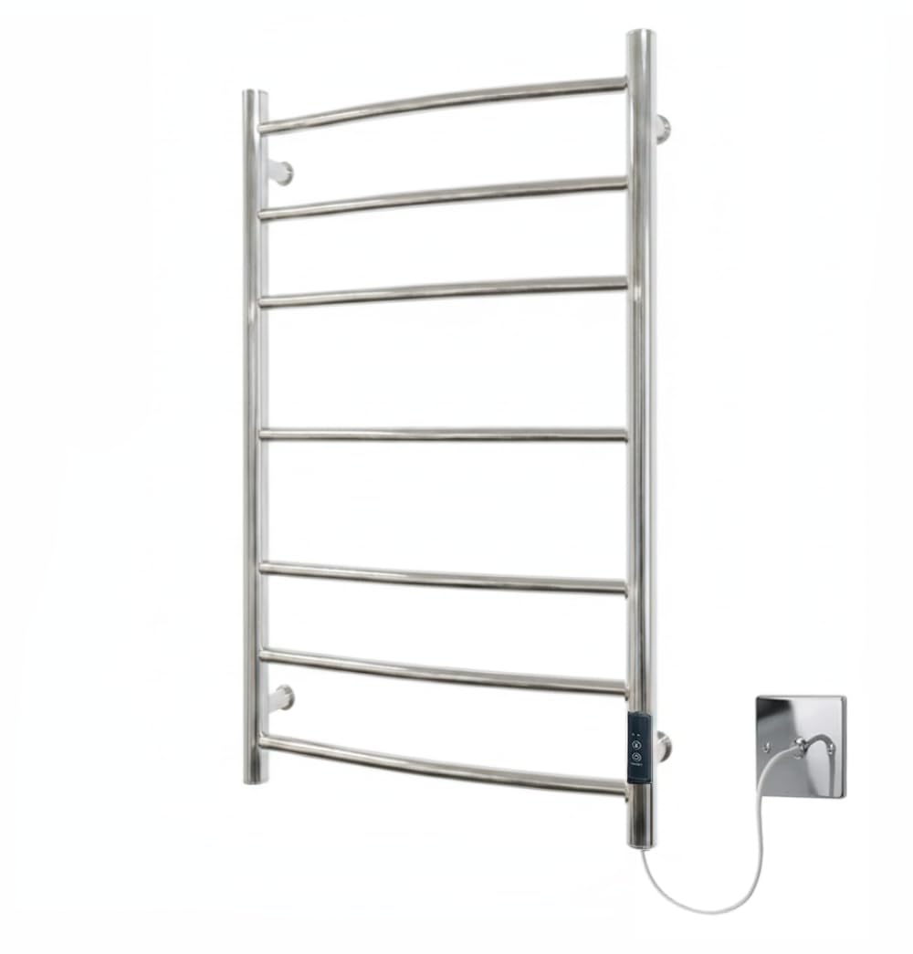 Siena Electric Handtuchheizkörper elektrisch Edelstahl 400x800 mm – Spiegelglanz, poliertes Finish,