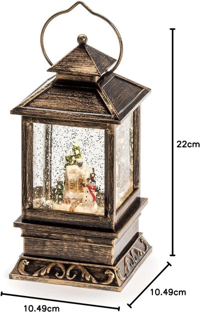 Konstsmide 2808-000 LED Schneelaterne mit Schneemann / für Innen (IP20) / 1 warm weisse Diode / Batt