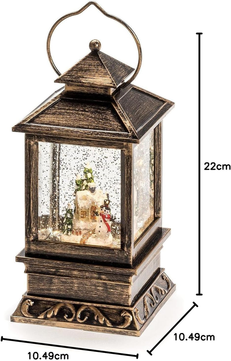 Konstsmide 2808-000 LED Schneelaterne mit Schneemann / für Innen (IP20) / 1 warm weisse Diode / Batt
