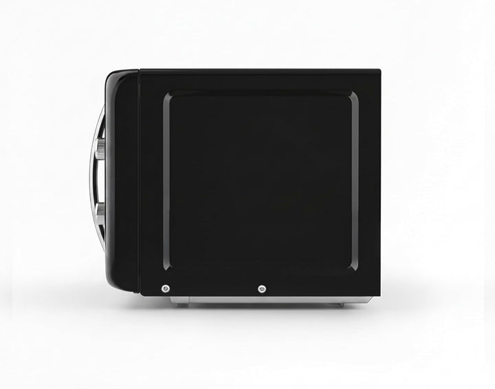 SWEISS Vintage-Mikrowelle MOVI9, 20L Schwarz, 700W, 6 Kochstufen, Auftaufunktion, Drehteller 24,5 cm