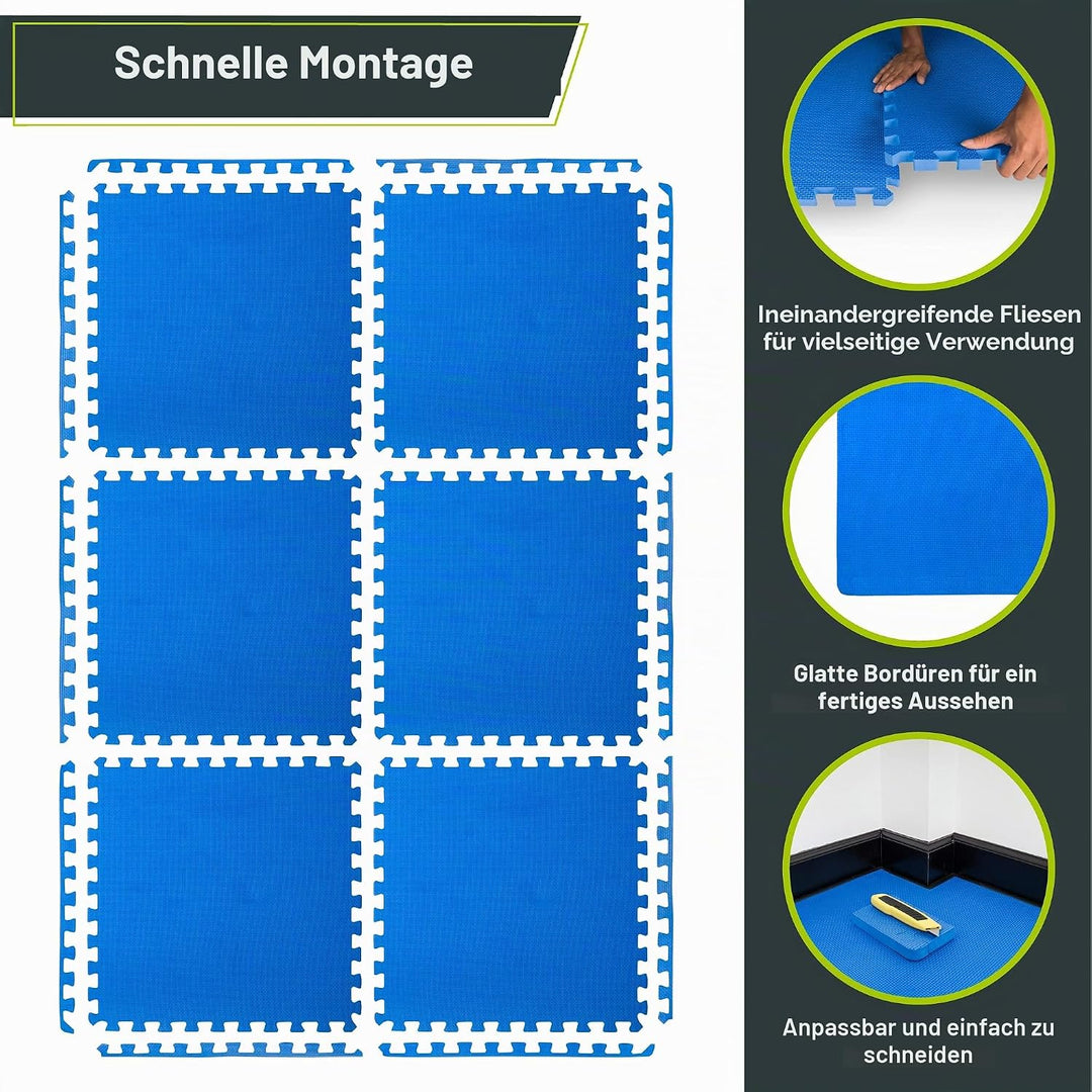 ProsourceFit Extra Thick Puzzle Exercise Mat ¾” and 1", EVA Foam Interlocking Tiles for Protective,