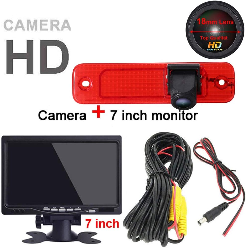Rückfahrkamera Transporter Van + 7 Zoll TFT LCD Bildschirm Auto Monitor, Bremsleuchte Auto Dach Rück