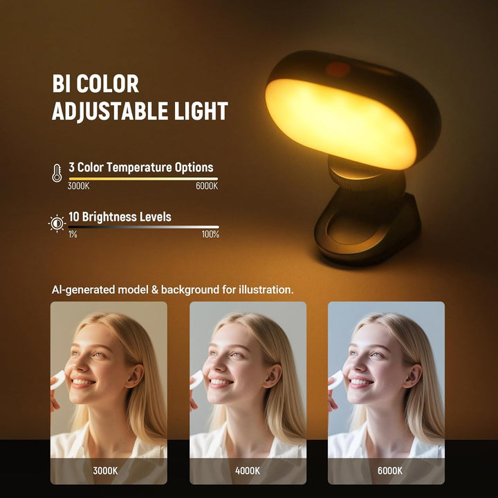 NEEWER BASICS Selfie Licht, Tragbares Handy Videolicht, 3W Clip on kleine LED Videoleuchte, Cold Sho