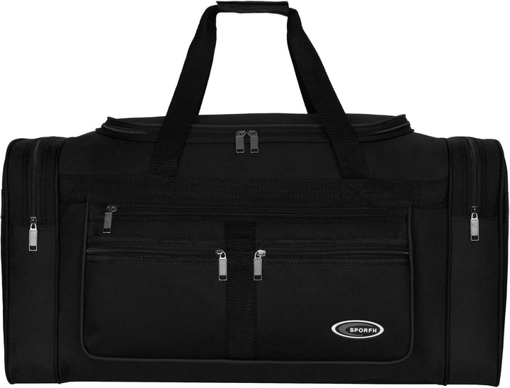 Sporttasche, Reisetasche und Fitnesstasche für Damen und Herren- Tainingstasche, Gym Bag (Schwarz, L