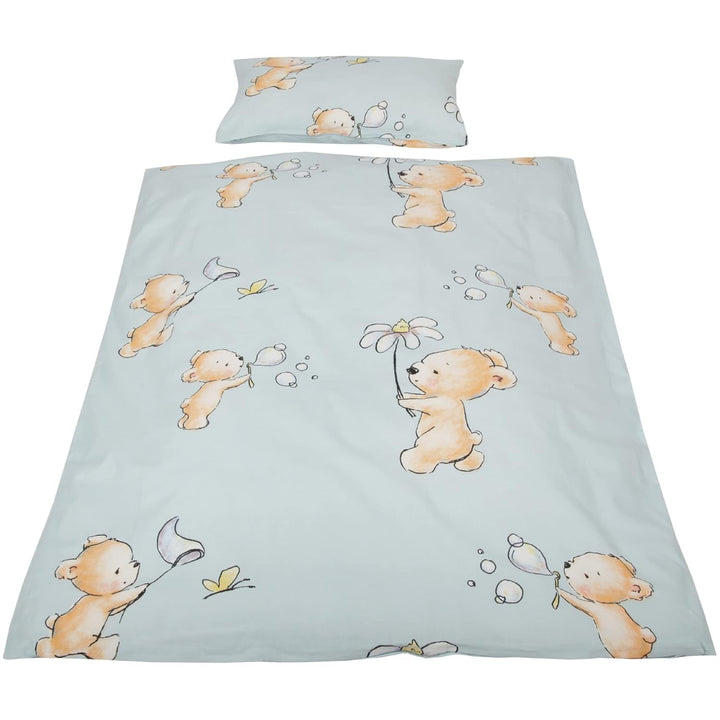 Kinder Betten-Set inkl. Bettwäsche 2-tlg (100x135cm / 40x60cm) Bettdecken Set, Bettbezug aus 100% Ba