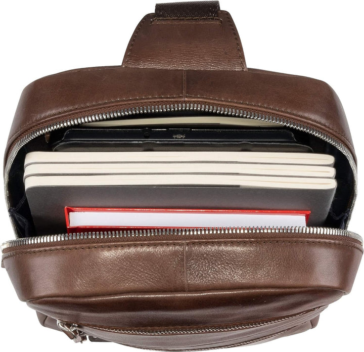 Leonhard Heyden Amsterdam Umhängetasche Leder 30 cm Braun, Braun