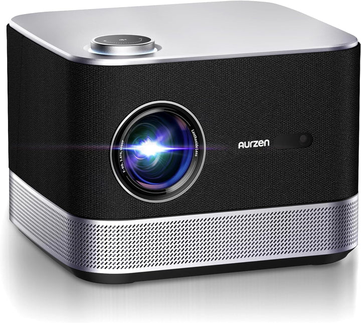 All-ln-One mit Beamer 4K Unterstützung, AURZEN Boom 3 Smart Projektor mit WiFi und Bluetooth, 3D-Ste