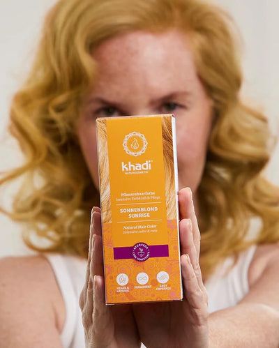 khadi SONNENBLOND Pflanzenhaarfarbe, Haarfarbe für glänzendes Honigblond bis zu kräftigem, sommerlic