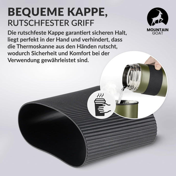 MOUNTAIN GOAT Thermobehälter für Essen 1L aus Edelstahl, Doppelwandig, Druckentlastungsventil, Isoli