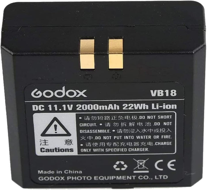 Godox VB18 Akku Ersatz, DC 11.1V 2000mAh Lithium Akku Pack für Godox V860IIS V860IIC V860IIN V860IIF