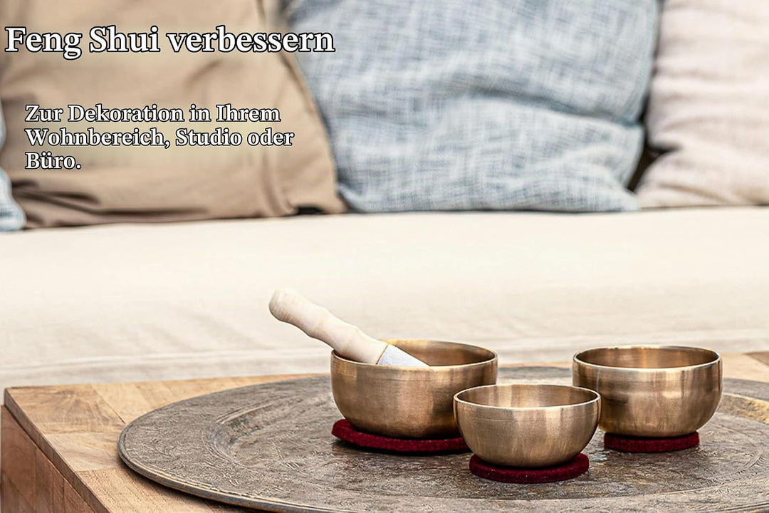 Sonic Energy Klangschalen Set Universal Series – 400/500/600 g – Handgefertigt – Für Meditation &amp; Kl