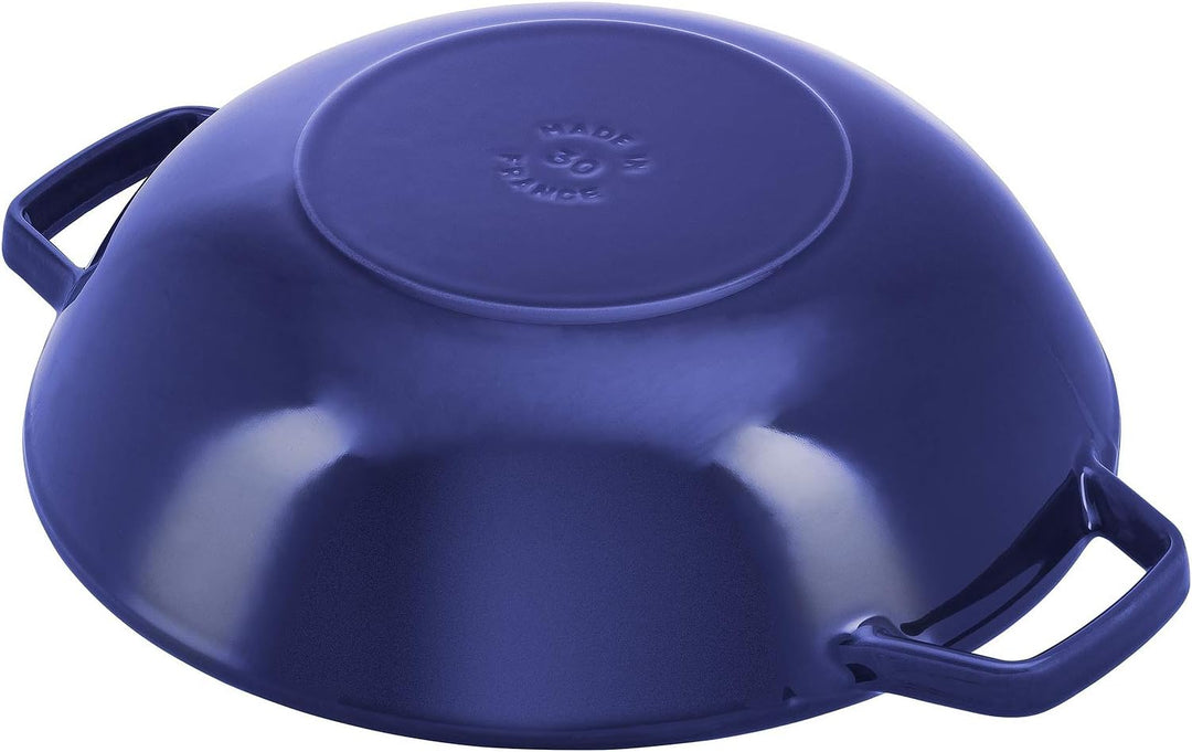 STAUB Wok 30 cm, Gusseisen, Induktionsgeeignet, dunkelblau, Dunkelblau