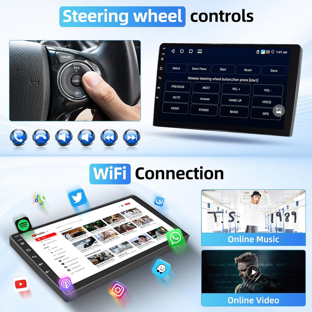 [4+64G] Android Autoradio für Peugeot 406 1999-2004 mit Wireless Carplay Android Auto, 9 Zoll IPS To