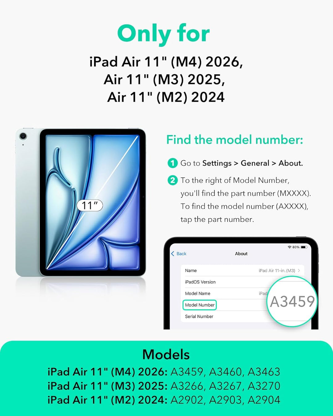 ESR Magnetisch Paper-Feel Schutzfolie für iPad Air 11" M4/M3/M2, Abnehmbar | 2026/2025/2024, Schreib