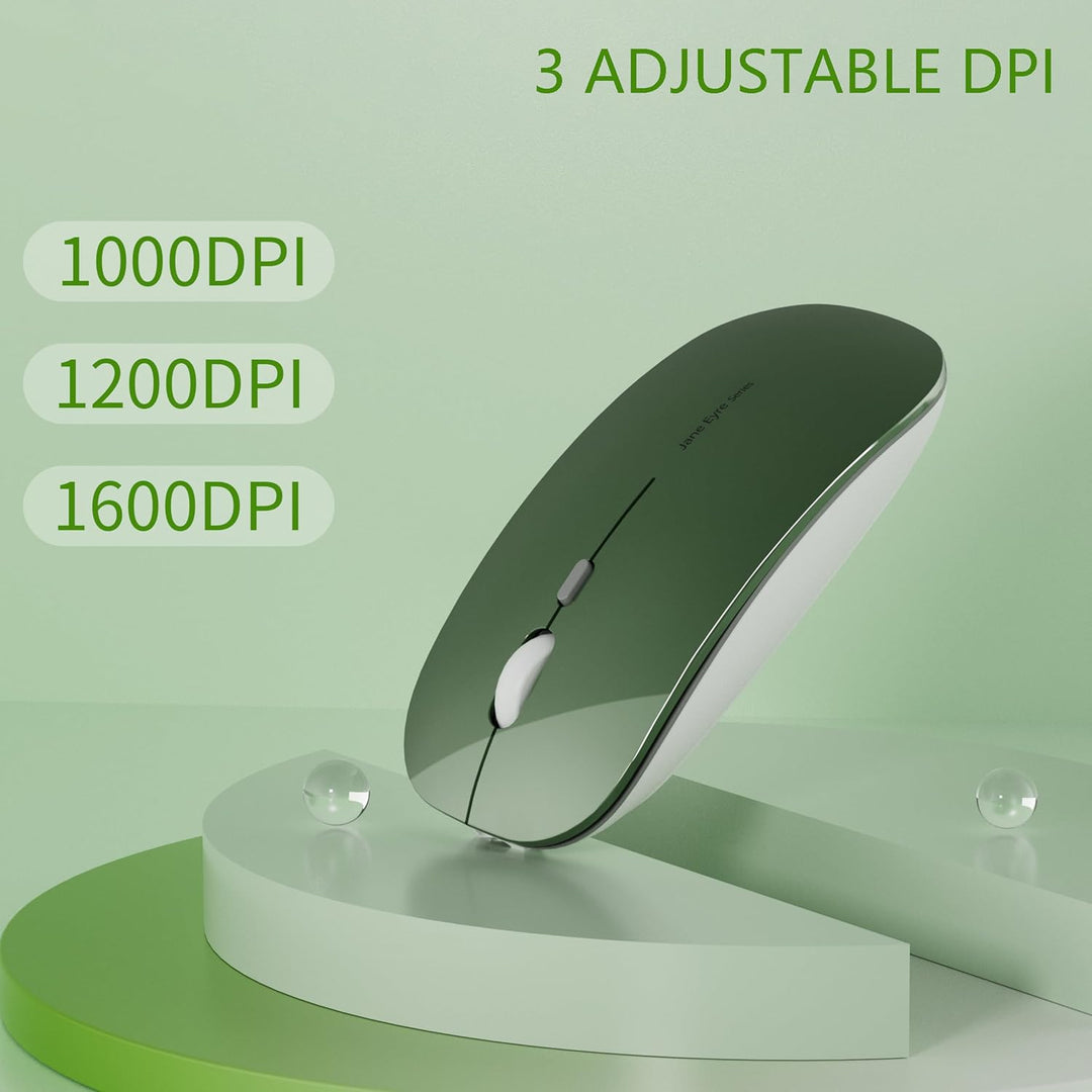 Uiosmuph Q5 Kabellos Maus, Wiederaufladbar Funkmaus 2.4G Leise Funkmaus Ultra Dünn Wireless Computer