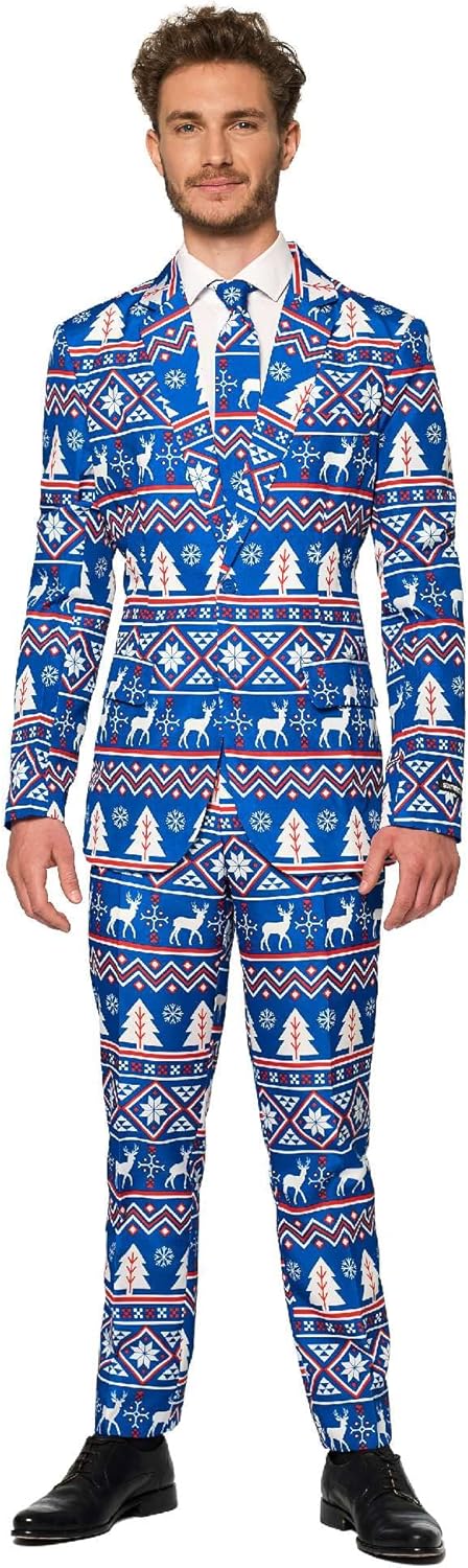 Suitmeister Weihnachtsanzug für Herren - Festlicher Feiertags-Spass Weihnachten - Beinhaltet Blazer,