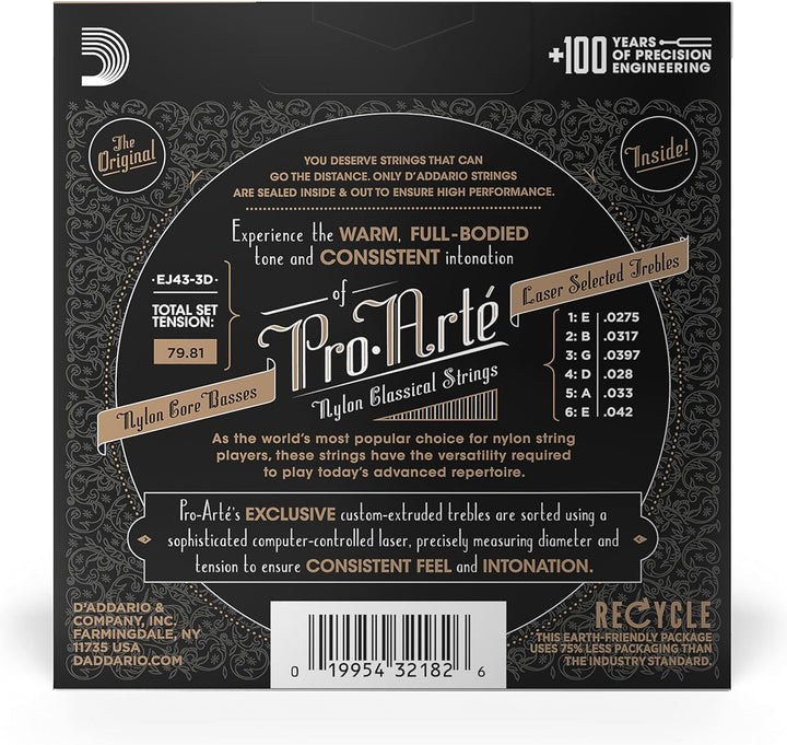 D'Addario Gitarrensaiten Konzertgitarre | Gitarrensaiten Akustikgitarre | Gitarrensaiten Nylon | Git