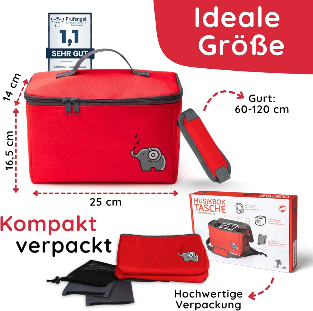 fantifant Musikbox Tasche für Toniebox [ + Netzbeutel für Tonie Aufbewahrung ] Flexible TRANSPORTTAS