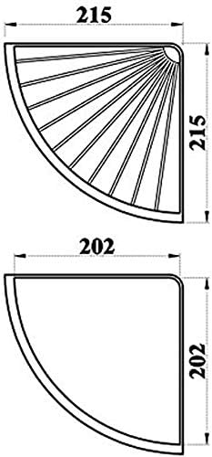 Beelee BA8401A Eckablage aus Massives Messing Antikes Messing zur Wandmontage, 21.5 * 21.5cm,, Antik