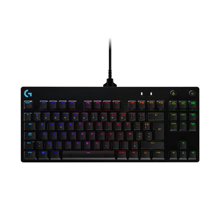 Logitech G PRO TKL mechanische Gaming-Tastatur, GX-Blue Clicky Switches, LIGHTSYNC RGB, Design ohne