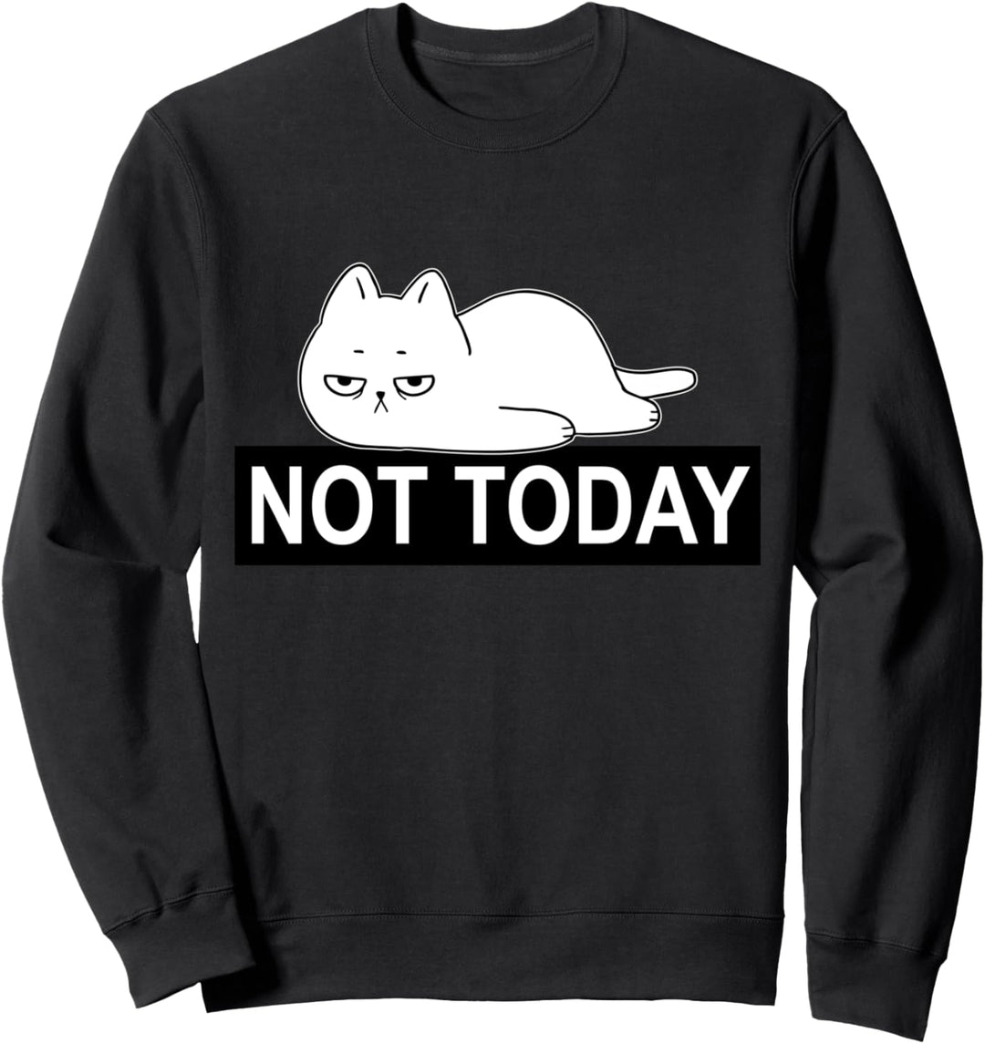 Katze Morgenmuffel Sarkasmus und Ironie Schlaf NOT TODAY Cat Sweatshirt