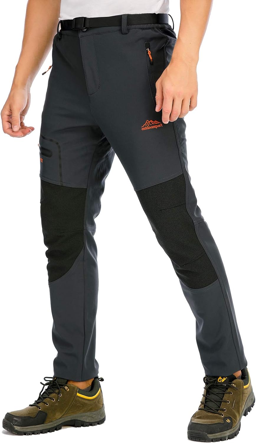 DAFENP Herren Wanderhose Skihose Wasserdicht Softshellhose Winddicht Winter Outdoorhose Snowboardhos