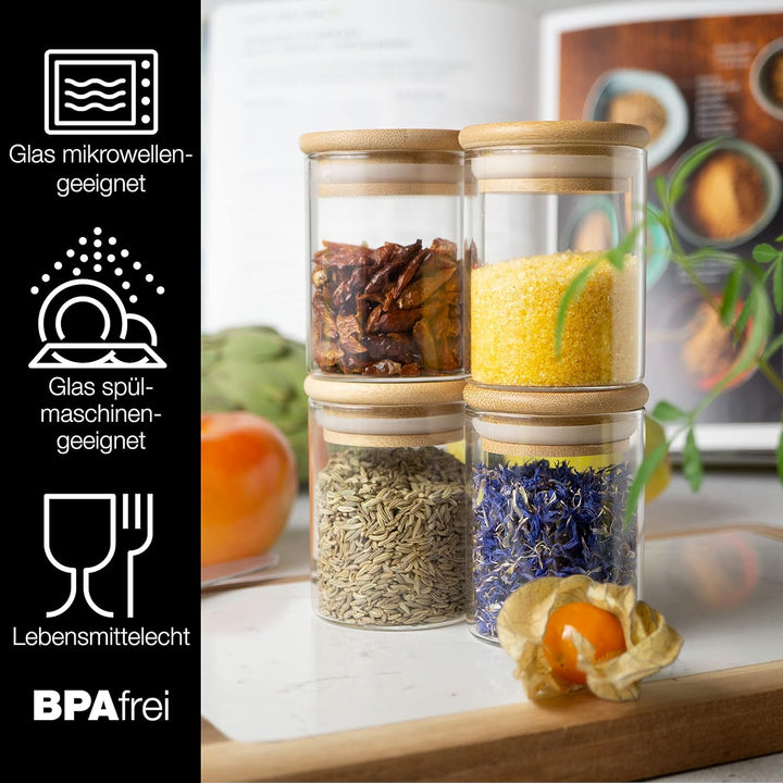 Moritz & Moritz 24 Gewürzgläser Set je 125ml - Gewürzdosen Glas inkl. Tafelsticker & Kreidestift – L