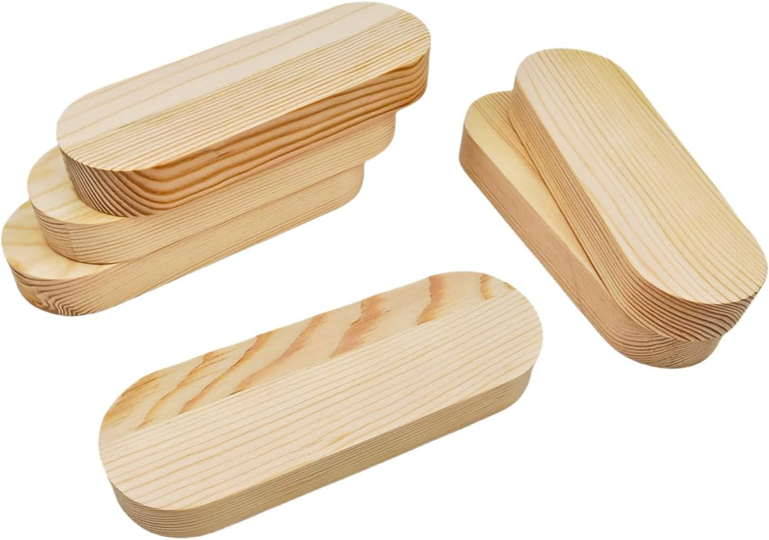 Anktily Unlackierte ovale Holzblöcke aus Kiefernholz zum Basteln, Schnitzen, Gravieren, Malen (6 Stü