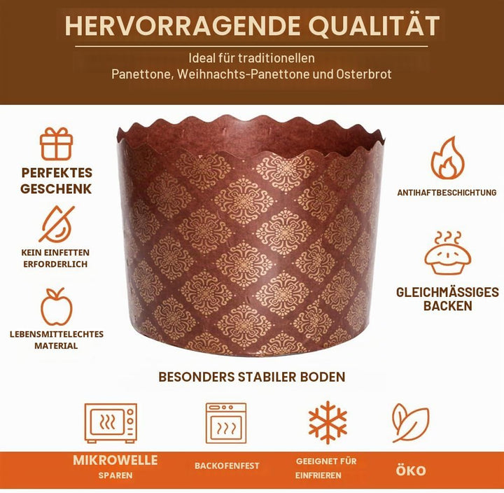 Osterbrotformen, Paska-Form, Kulich, Paskha, Pantone, Osterbrot, Papierform, Panettone-Papierform, S