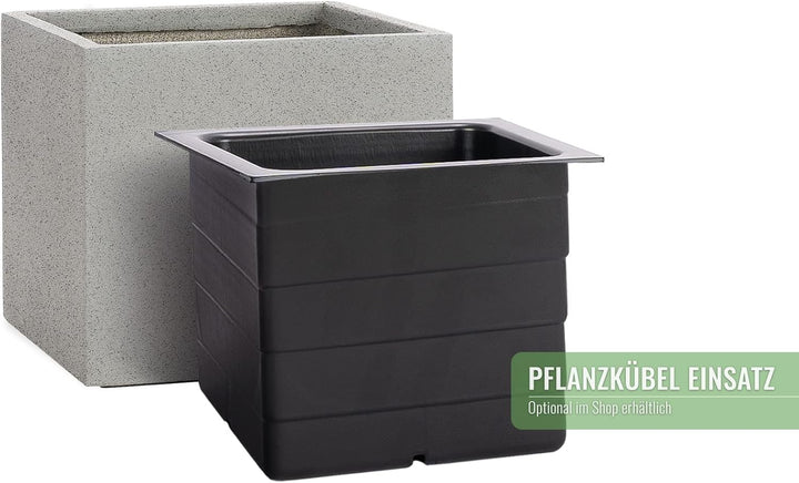 Pflanzwerk® Pflanzkübel Cube Granit Grau 30x34x34cm *Frostbeständiger Blumenkübel* *UV-Schutz* *Qual