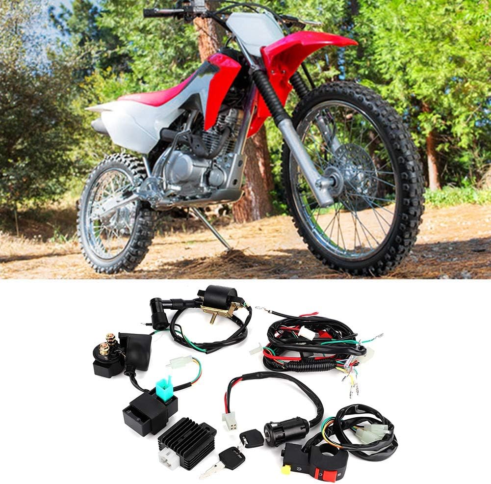 Motorstartkabelbaum,110cc wiring harness kompletter Kickstart-Motorkabelbaumsatz für modifizierte 11
