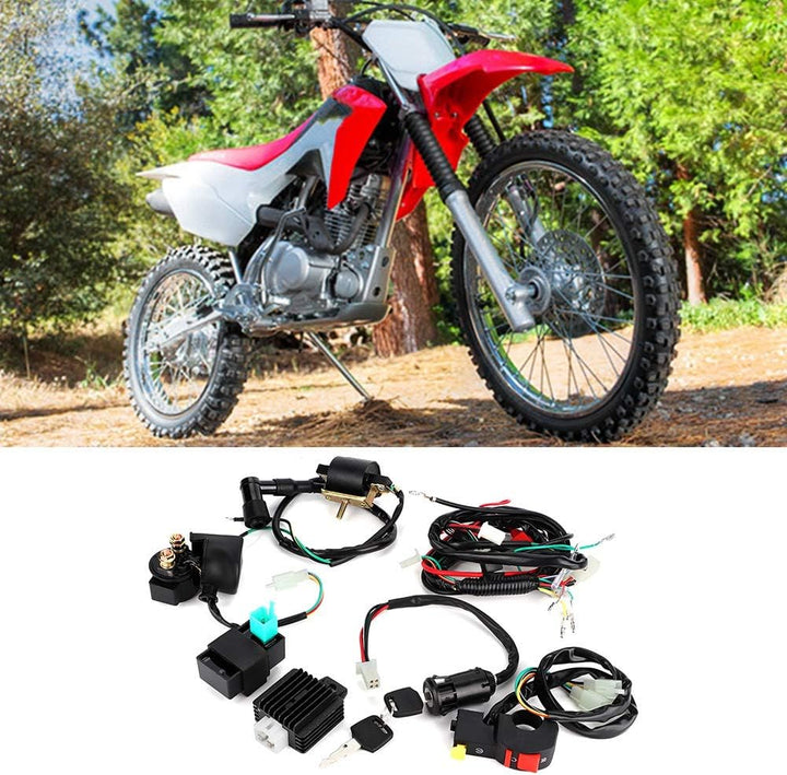 Motorstartkabelbaum,110cc wiring harness kompletter Kickstart-Motorkabelbaumsatz für modifizierte 11
