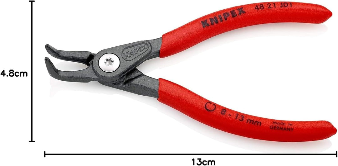Knipex Präzisions-Sicherungsringzange für Innenringe in Bohrungen grau atramentiert, mit rutschhemme