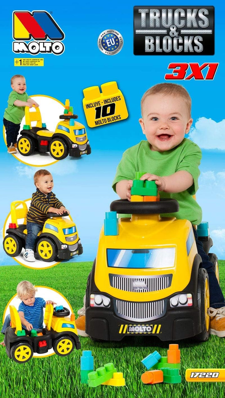 MOLTO | 3-in-1 Rutscher mit Block Set | Offroad-Korridore Laufen Lassen | Sicheres und widerstandsfä