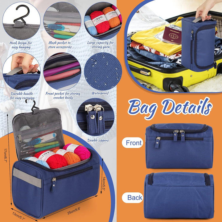 Aeelike Häkelnadel Set mit Häkelgarn in 12 Farben, Nützliches Starter Häkelset für Anfänger, Kinder,