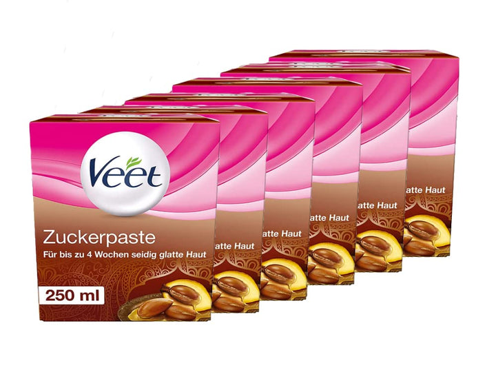 Veet Sugaring Zuckerpaste mit Arganöl zur Haarentfernung für spürbar glatte Haut für bis zu 4 Wochen