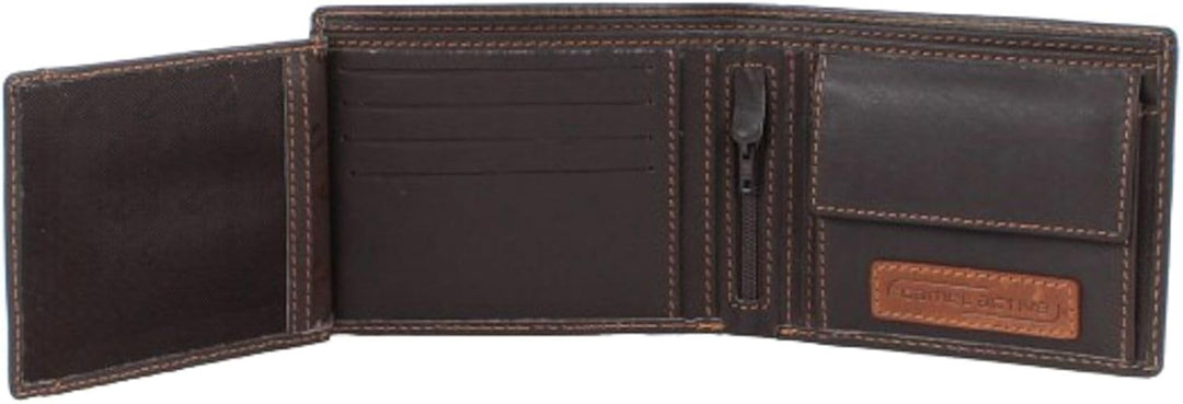camel active bags California Herren Geldbörse Querformat Leder Mittelgross Braun 12,5 x 2 x 9,5 Beig