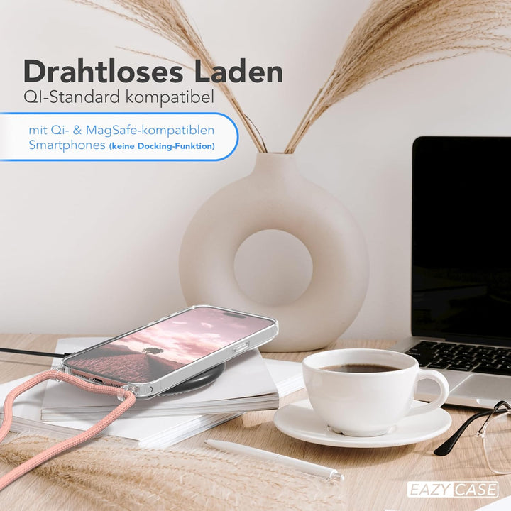 EAZY CASE Handykette kompatibel mit iPhone 14 Pro Max Handyhülle mit Umhängeband, Handykordel mit Sc