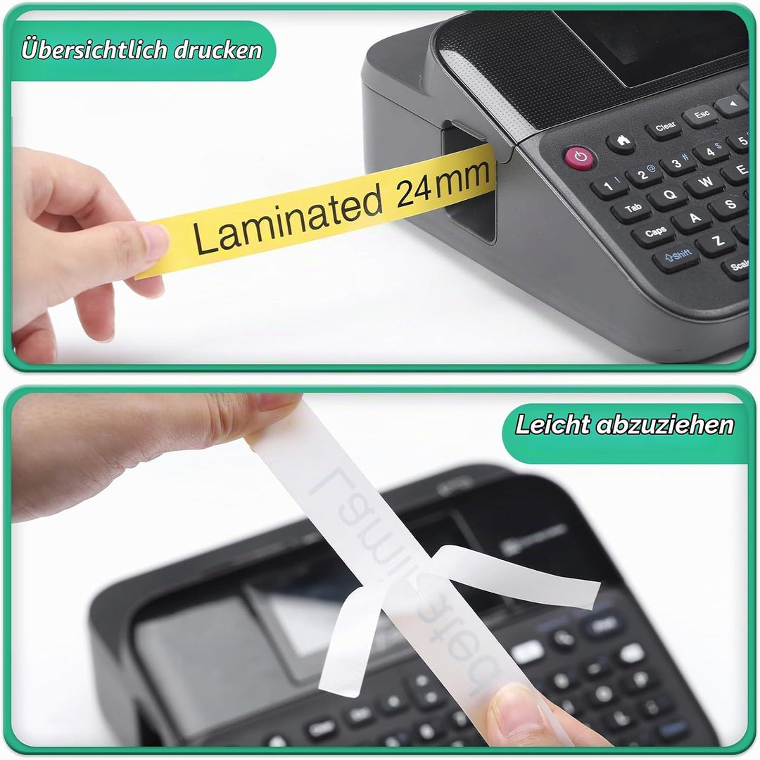 3x MarkField Kompatibel Schriftband TZ 24mm TZe-651 Schwarz auf Gelb für Brother P-Touch Beschriftun