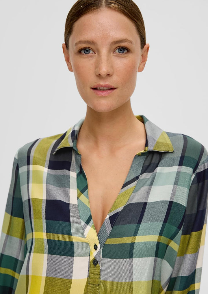 s.Oliver Damen Bluse Langarm 34 Blue Green, 34 Blue Green