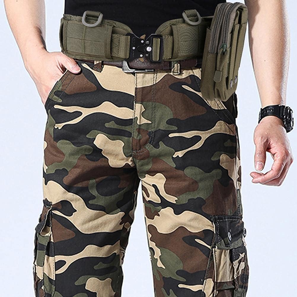 Fencelly Dicker Nylon-Gürtel, multifunktionaler taktischer Outdoor-Bund mit Hüfttasche, verstellbare