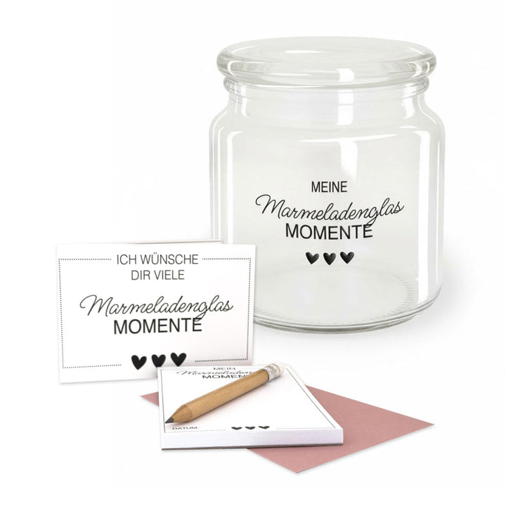 Glücks- Marmeladenglasmomente – Geschenk für Frauen, Schwester, Mitbringsel, Kleinigkeit Mit Glas, M
