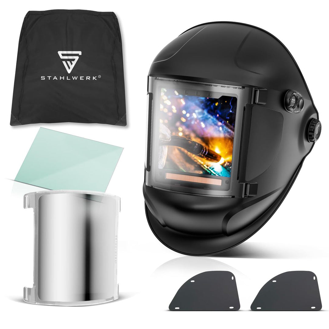 STAHLWERK Automatik-Schweisshelm TITAN 3-in-1 Schweisserhelm | Schweissermaske mit True-Colour-Echtf