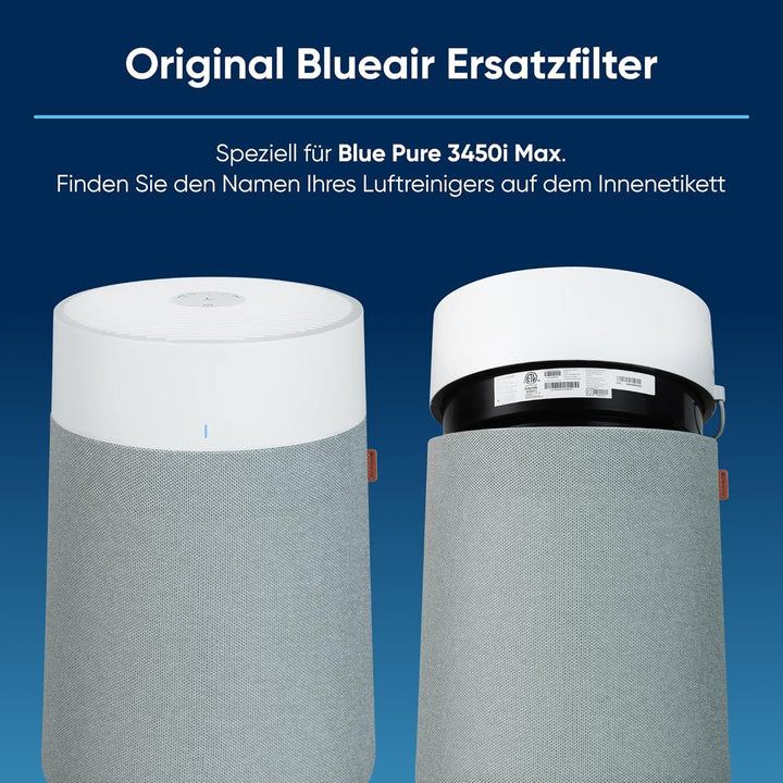 Blueair Original HEPASilent Ersatzfilter für Blue 3450i Luftreiniger - Entfernt 99,97% der Pollen, S