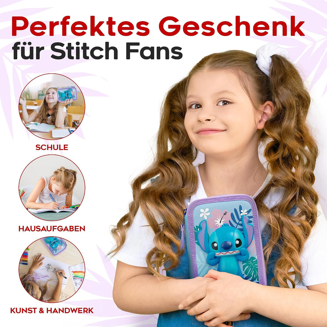 Disney Federmäppchen Mädchen Die Eiskönigin Stitch Federtasche Mädchen Gefüllt Schulmäppchen 2 3 Fäc