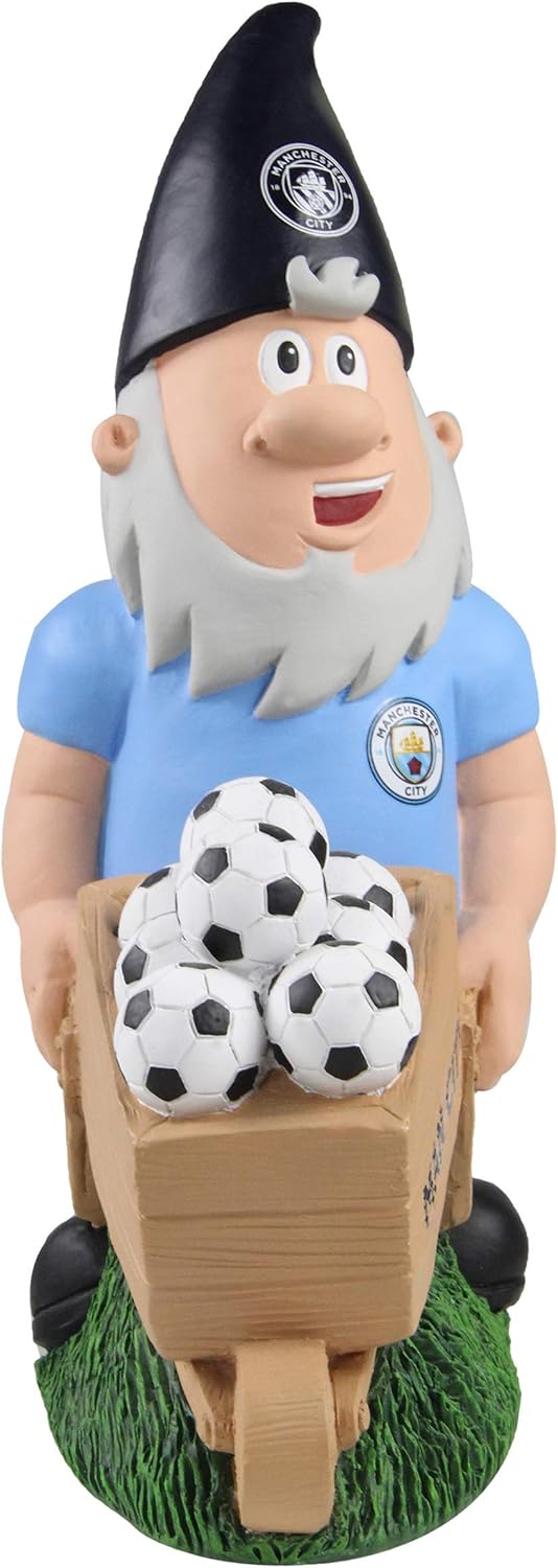Forever Collectibles UK Foco EPL Fussball Manchester City FC Schubkarre, Gartenzwerg, 26,7 cm, Dekor