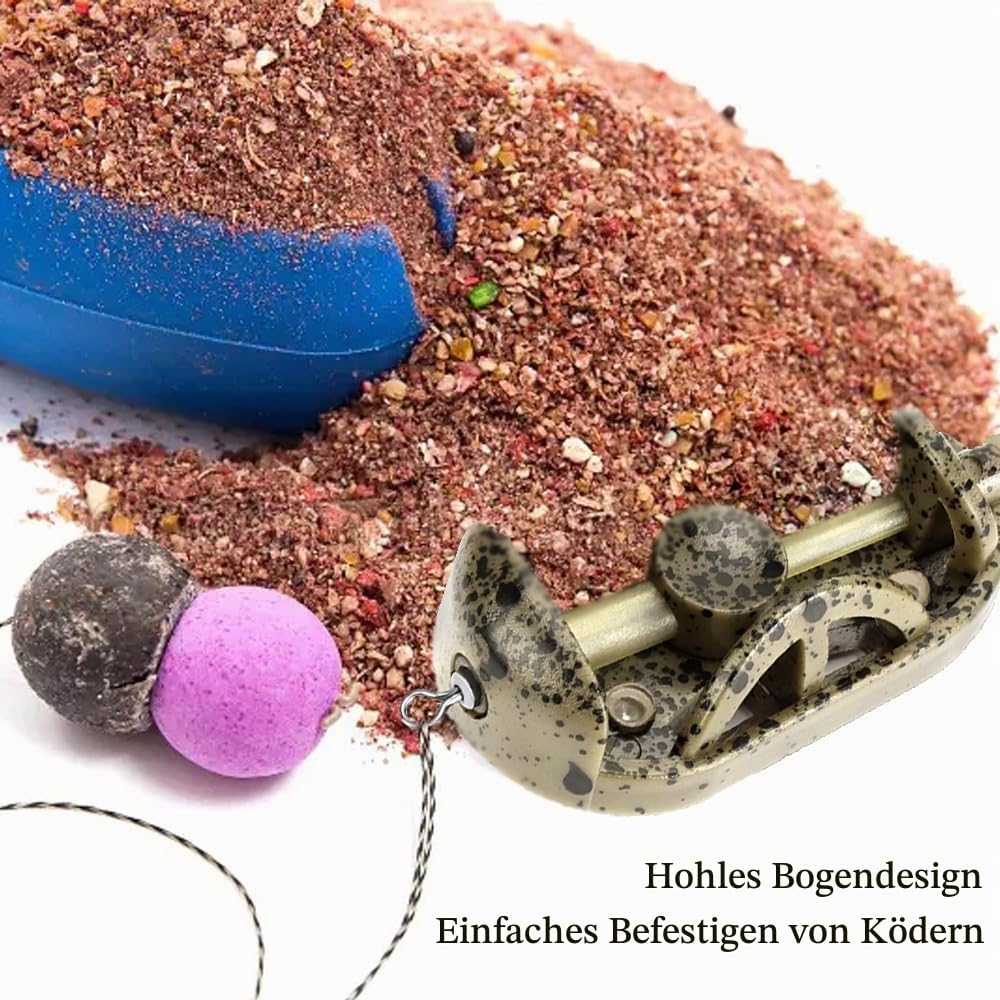 Flat Method Feeder 5pcs Angeln Inline Feeder Zubehör mit Köderbox Fishing Feeder Karpfenangeln Feede