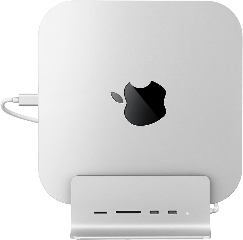 USB C Hub for Mac Mini, minisopuru Mac Mini Hub Supports M.2 NVMe/SATA SSD, 5-in-1 Mac Mini Stand &